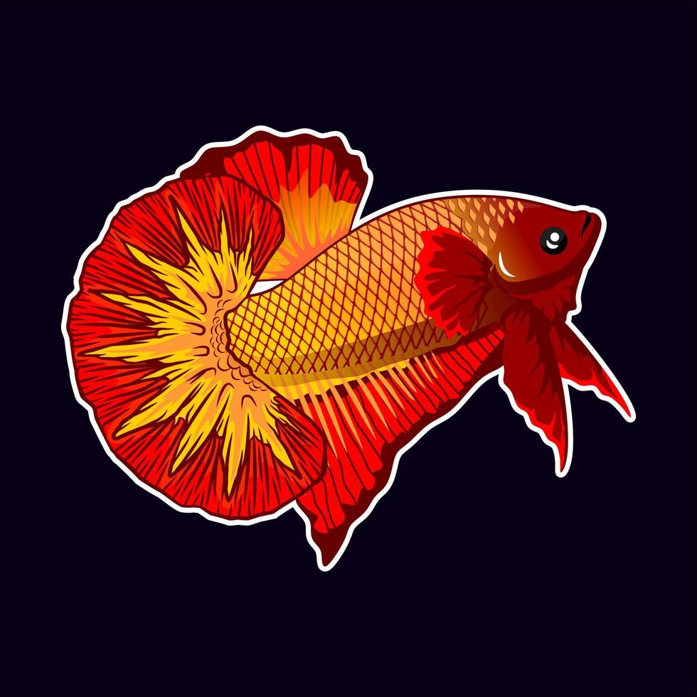 ilustración de imágenes vectoriales de peces betta vector