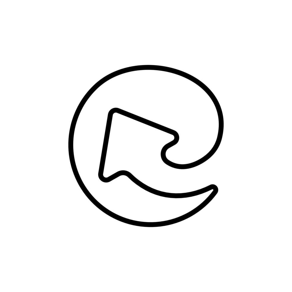 logotipo último c y flecha vector
