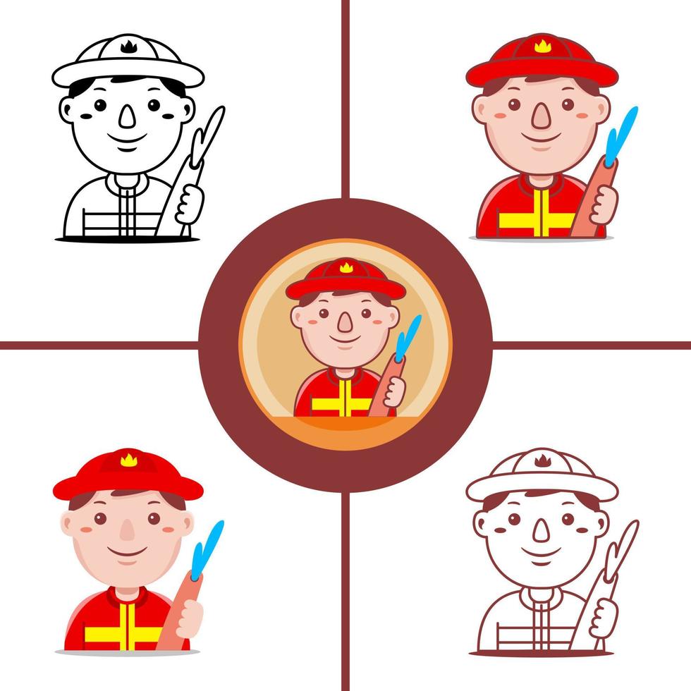 Firefighter profession in flat design style vector