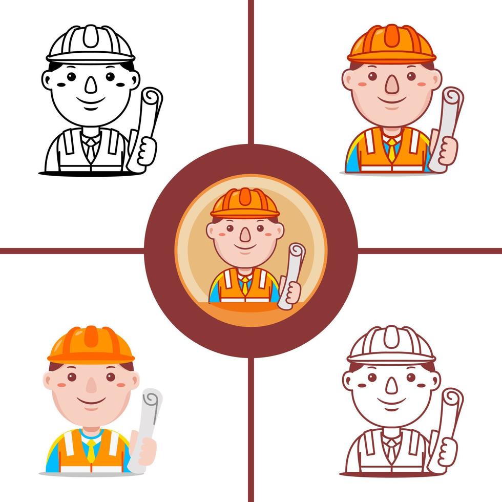 Engineer profession in flat design style vector