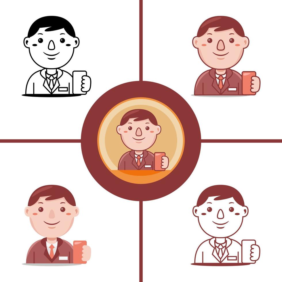 Businessman profession in flat design style vector