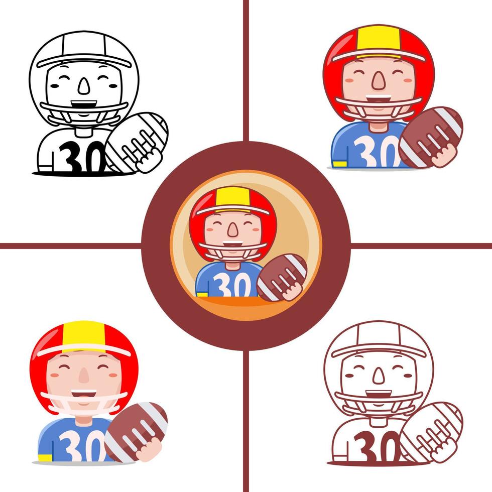 American Football Player profession in flat design style vector