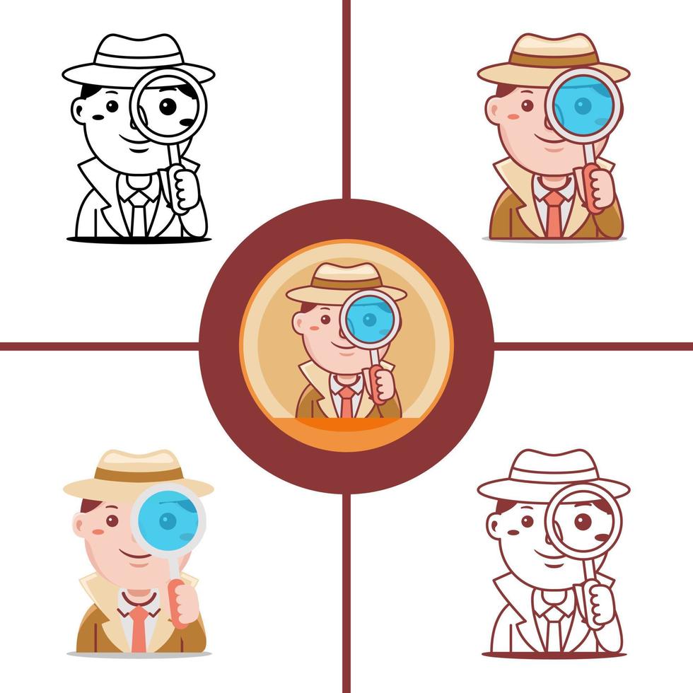 profesión de detective en estilo de diseño plano vector