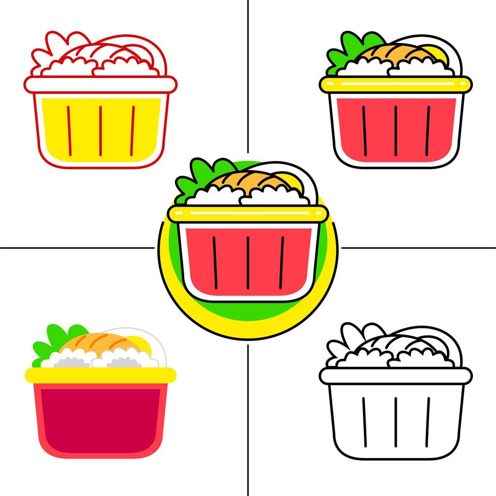 rice bowl in flat design style vector