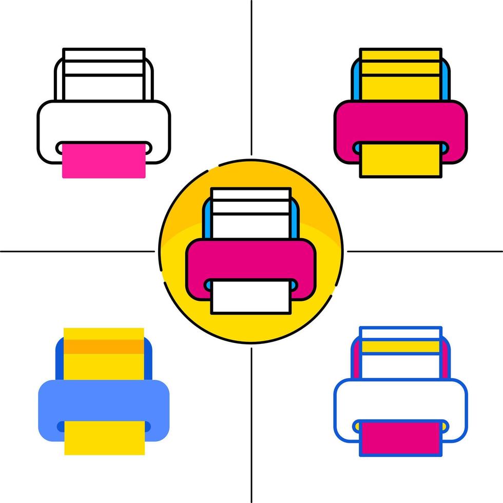 printer in flat design style vector