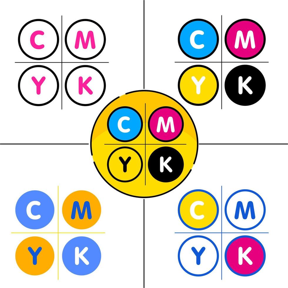 cmyk color in flat design style vector