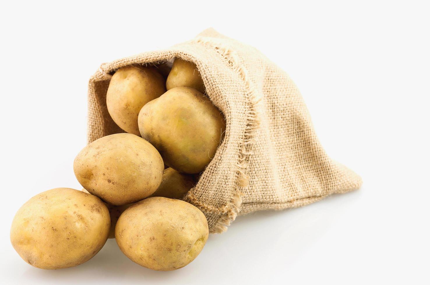 Potato sack isolated over white photo