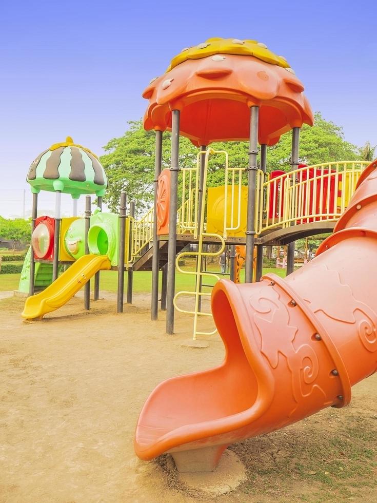 Colorful playground with blue sky background 8416043 Stock Photo at