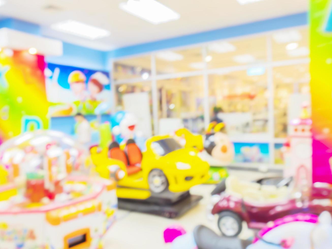 Blurred photo of toy arcade game area