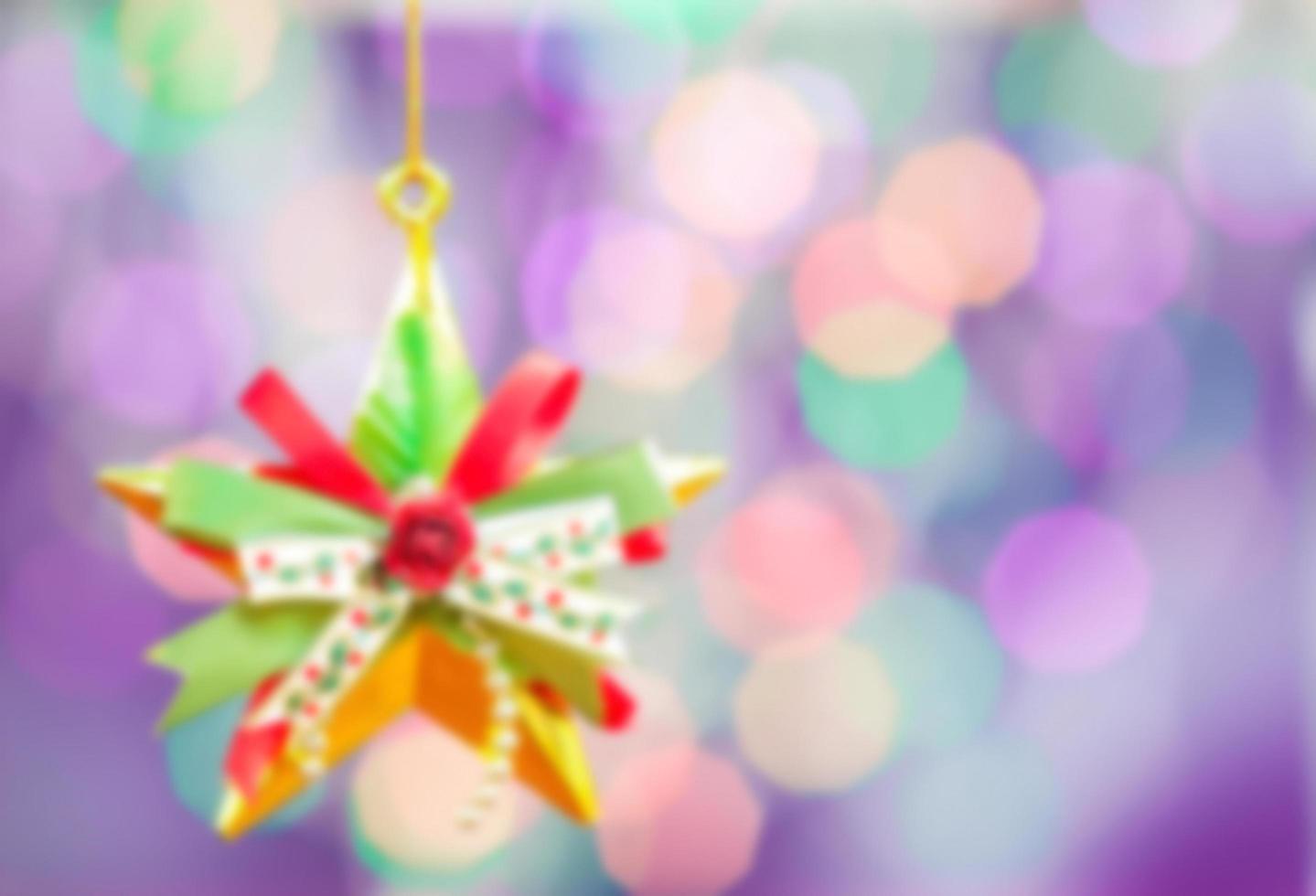 Blur of Christmas decorating objects for background use photo