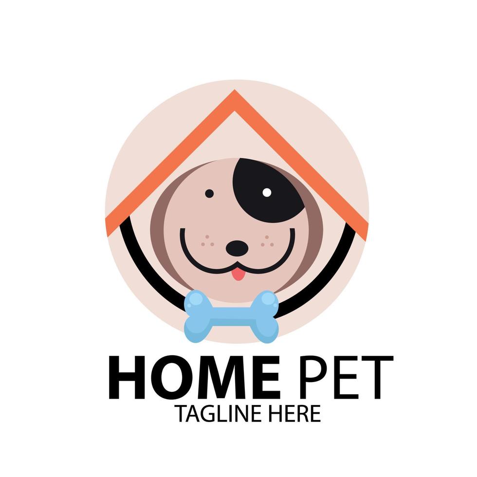 tienda de mascotas con forma de casa de perro y hueso vector