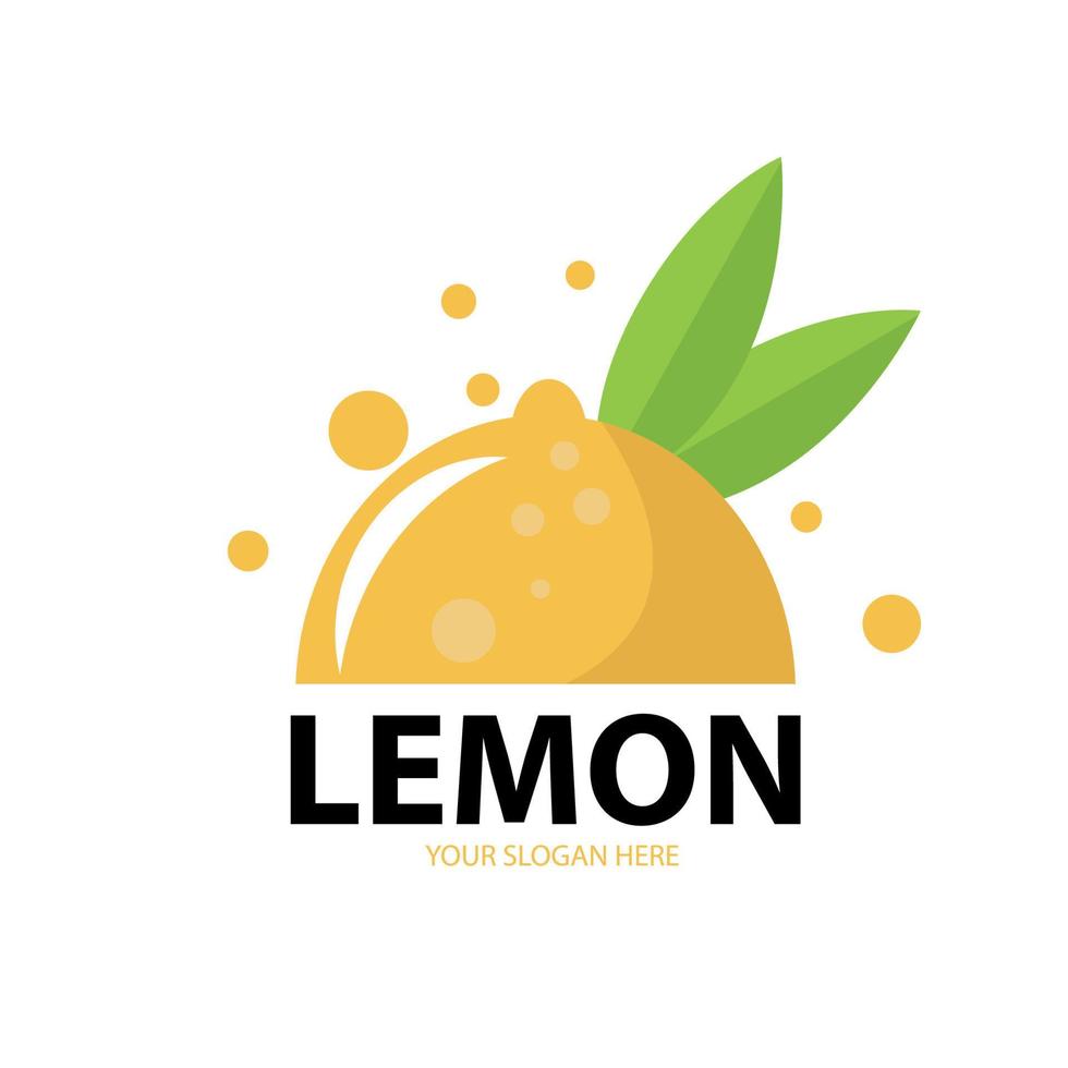 lemon logo vector Fresh fruit and leaf logo vector Lemon logo template