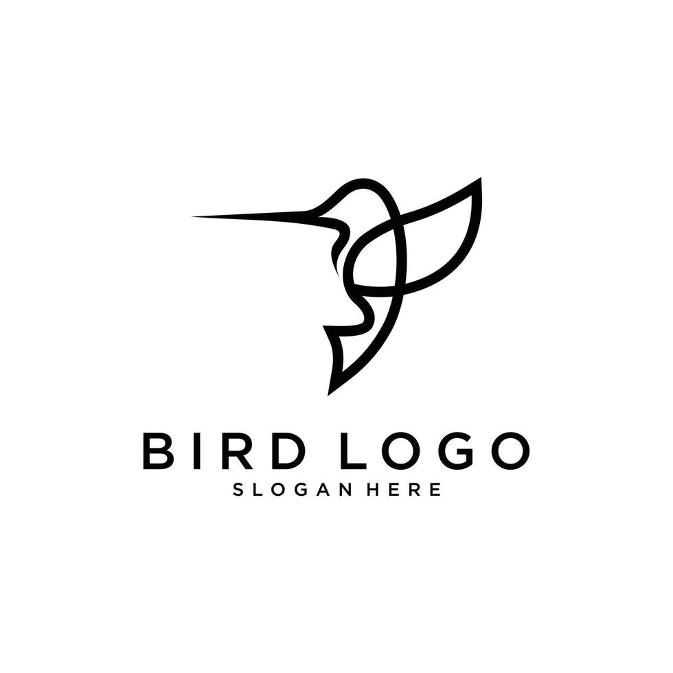 Hummingbird vector logo design. Bird vector logo design.