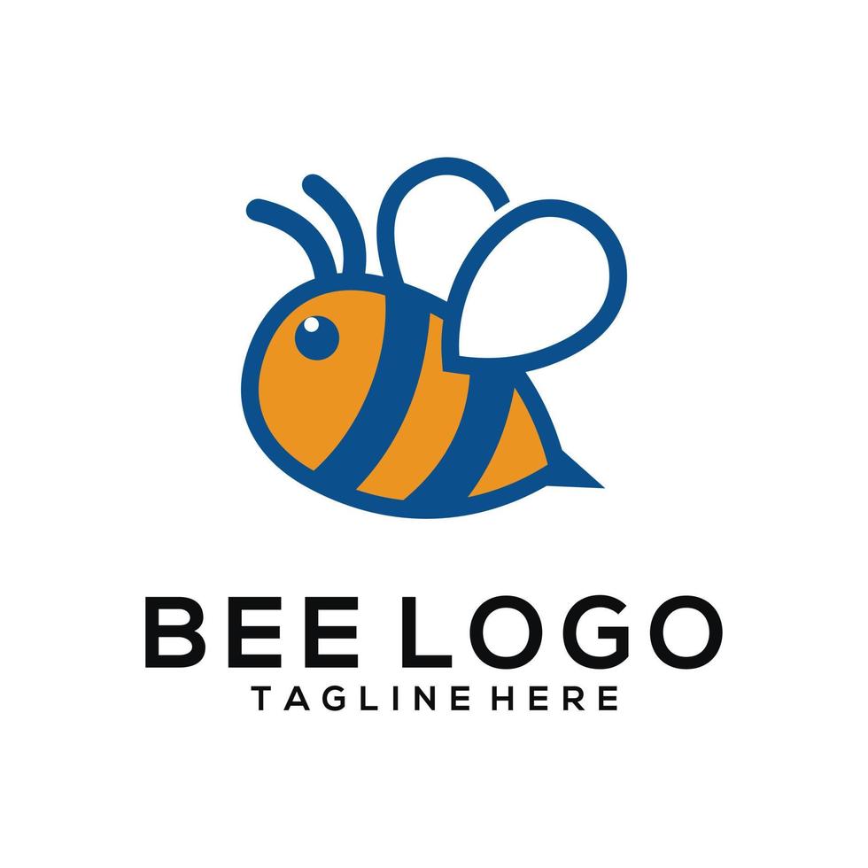 Bee logo vector icon illustration