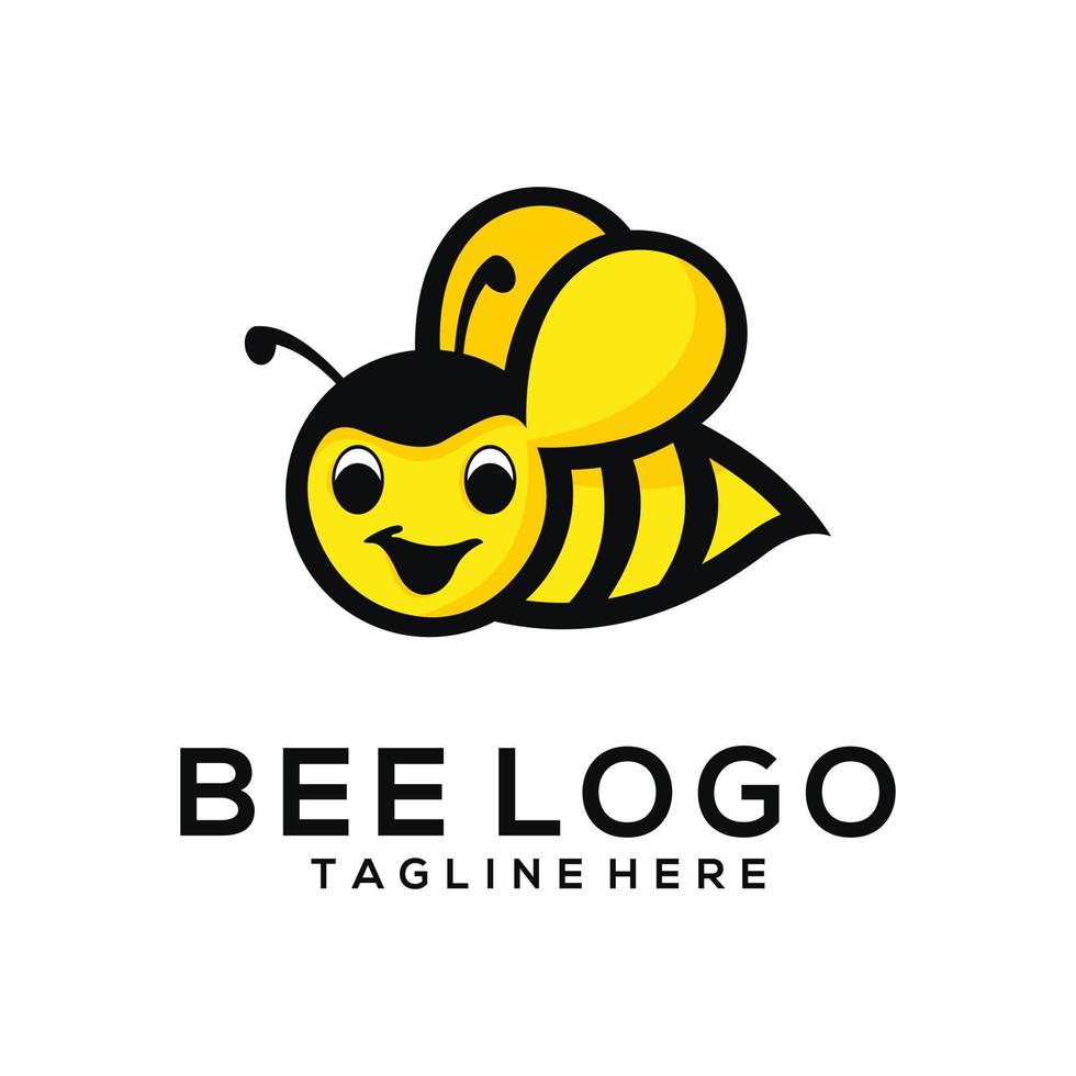 Bee logo vector icon illustration