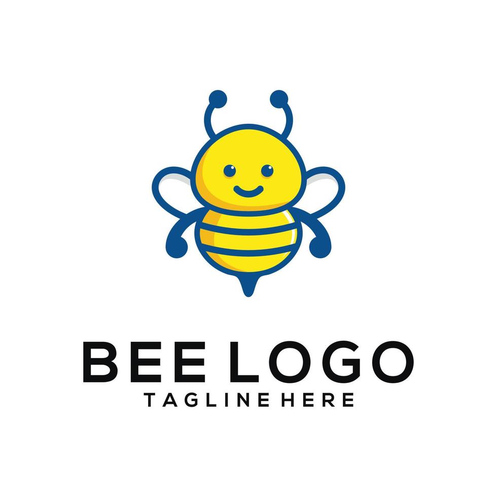 abeja logo vector icono ilustración