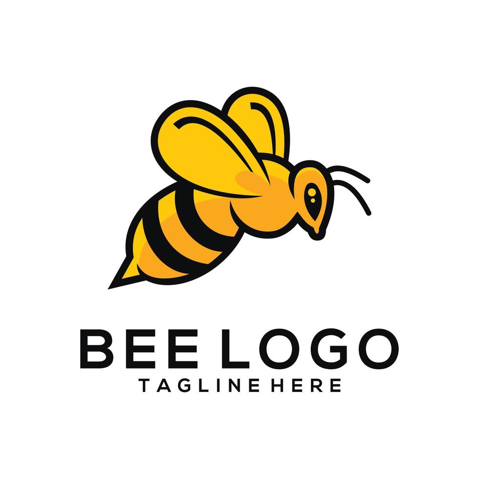 Bee logo vector icon illustration