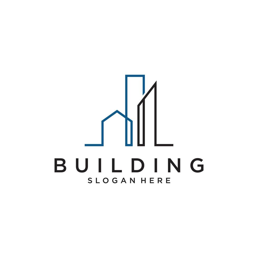 Building idea vector logo design template. Real Estate logo Vector Illustration.