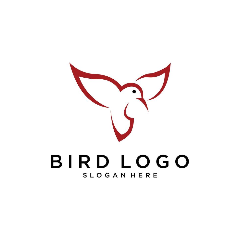 Hummingbird vector logo design. Bird vector logo design.