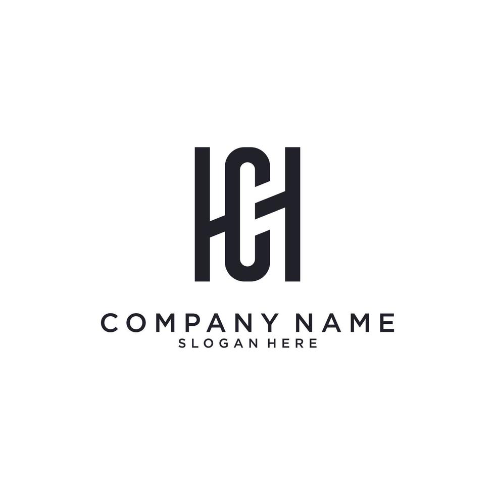 HC or CH letter logo design vector. vector