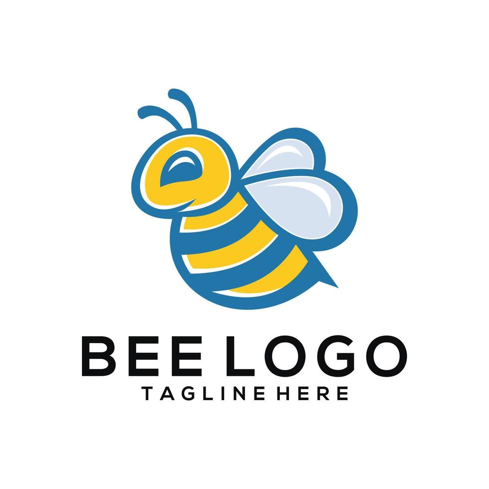 abeja logo vector icono ilustración