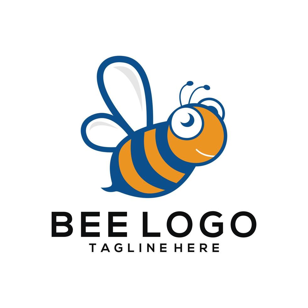 Bee logo vector icon illustration