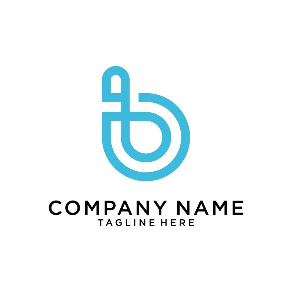 B or BB letter logo design. vector