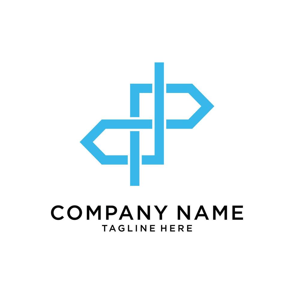 Initial letter DP or PD logo design vector. vector