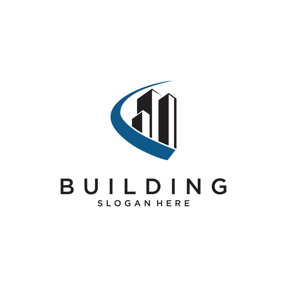 Building idea vector logo design template. Real Estate logo Vector Illustration.