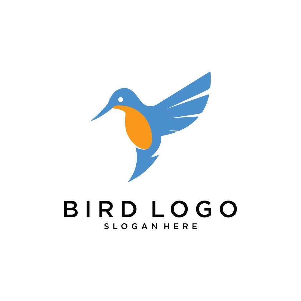 Hummingbird vector logo design. Bird vector logo design.