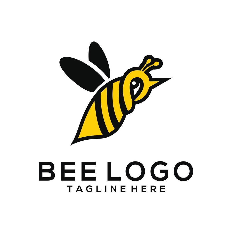 Bee logo vector icon illustration