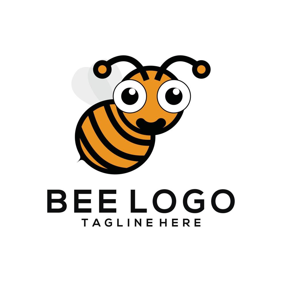 Bee logo vector icon illustration