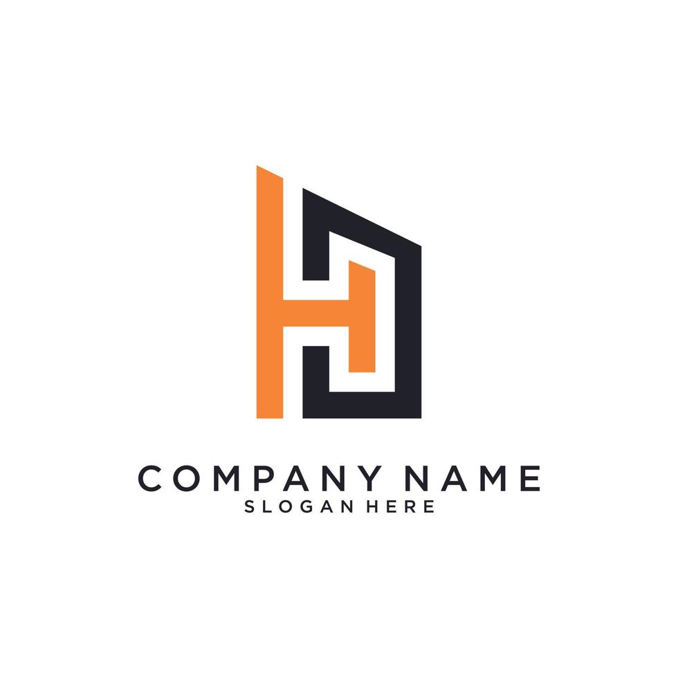 HC or CH letter logo design vector. vector