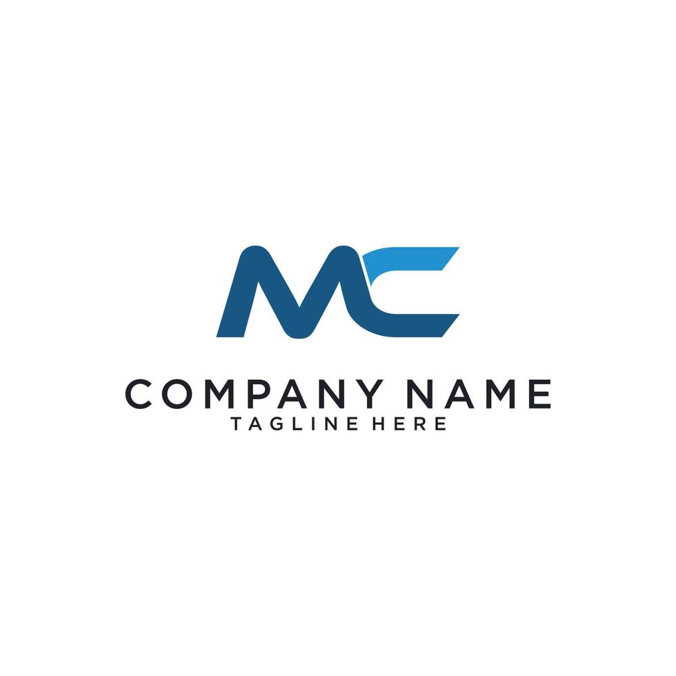 MC or CM initial letter logo design. vector