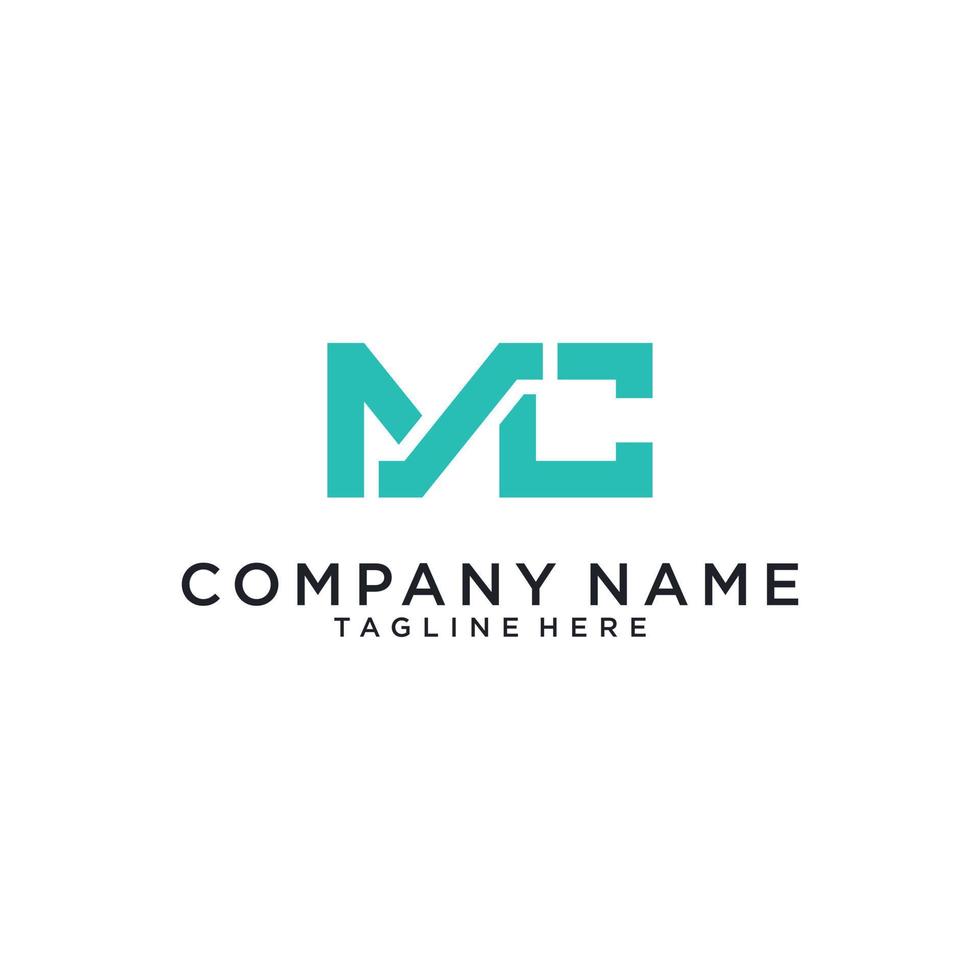 MC or CM initial letter logo design. vector