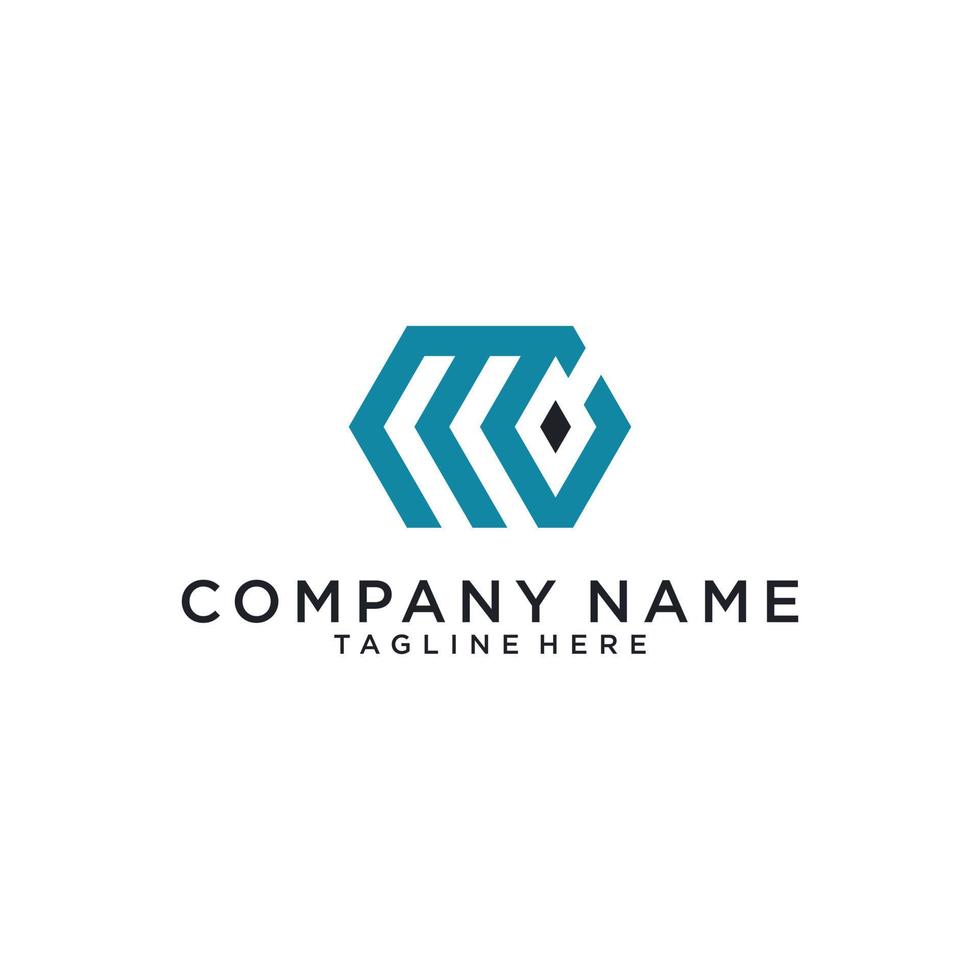 MC or CM initial letter logo design. vector