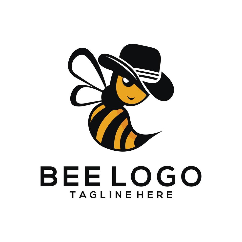 Bee logo vector icon illustration