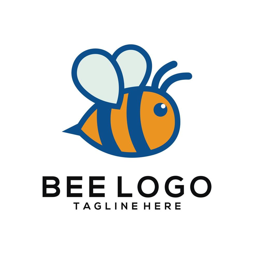 Bee logo vector icon illustration