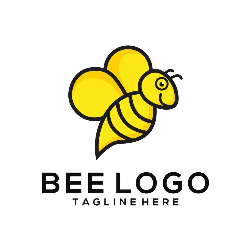 Bee logo vector icon illustration