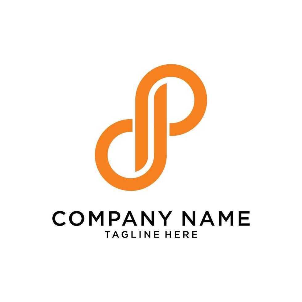 Initial letter DP or PD logo design vector. vector