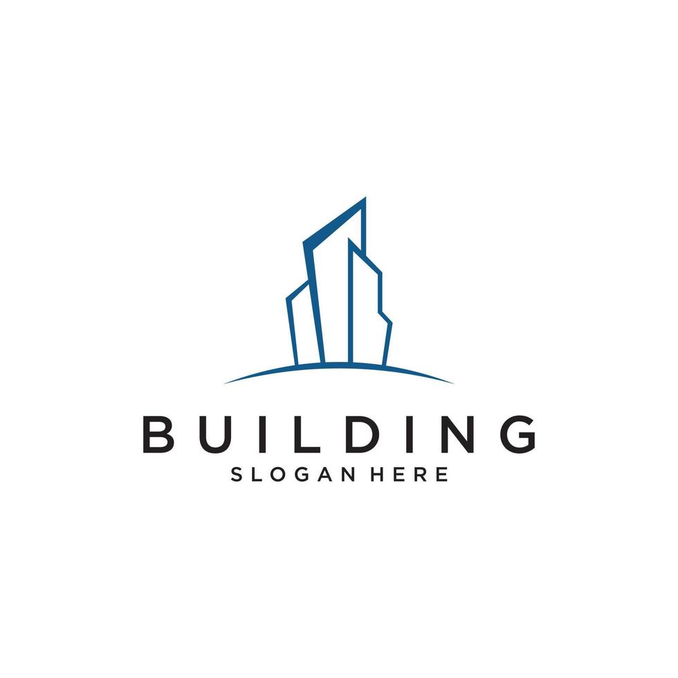 plantilla de diseño de logotipo de vector de idea de construcción. ilustración de vector de logotipo de bienes raíces.