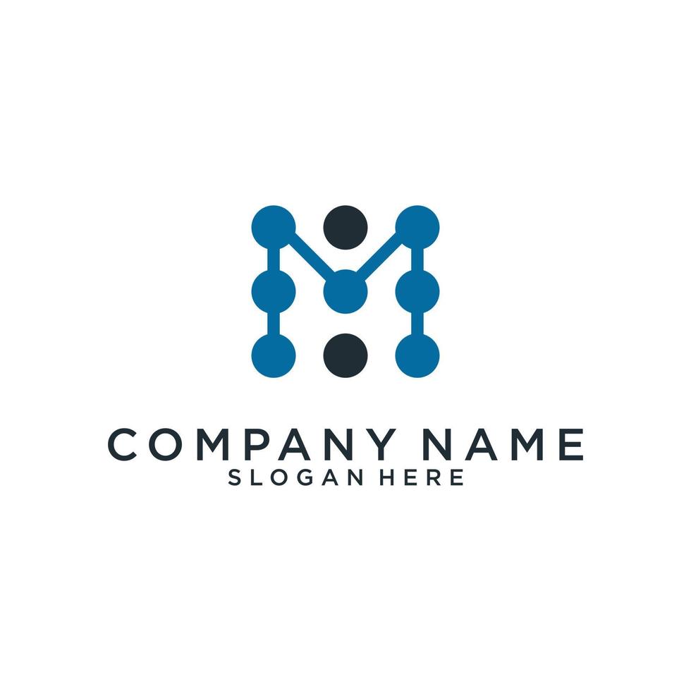 Initial letter M icon logo design concept vector