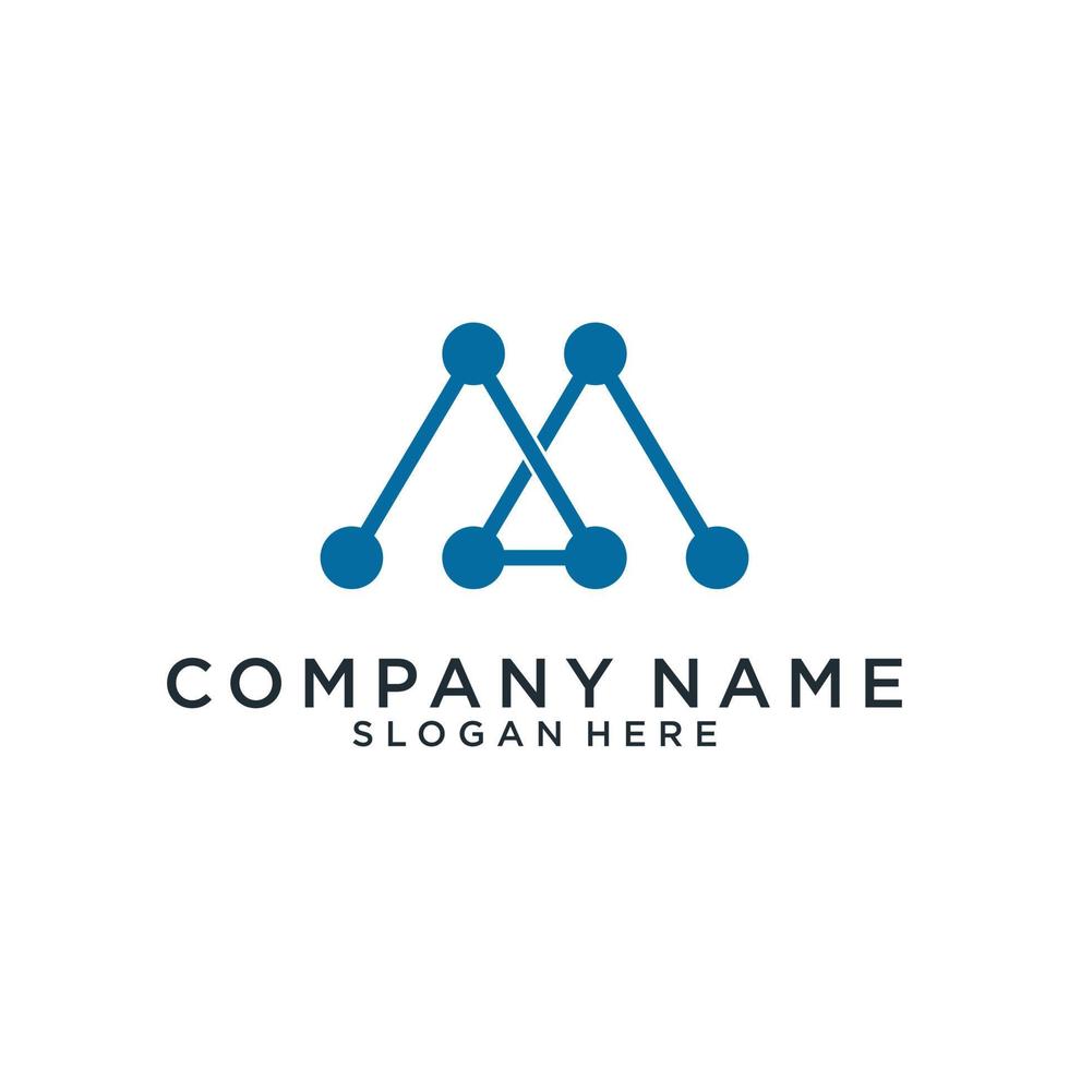 Initial letter M icon logo design concept. M Logo vector
