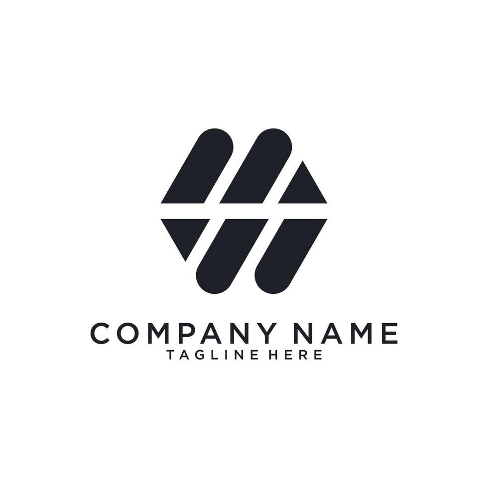 MW or WM initial letter logo design. vector