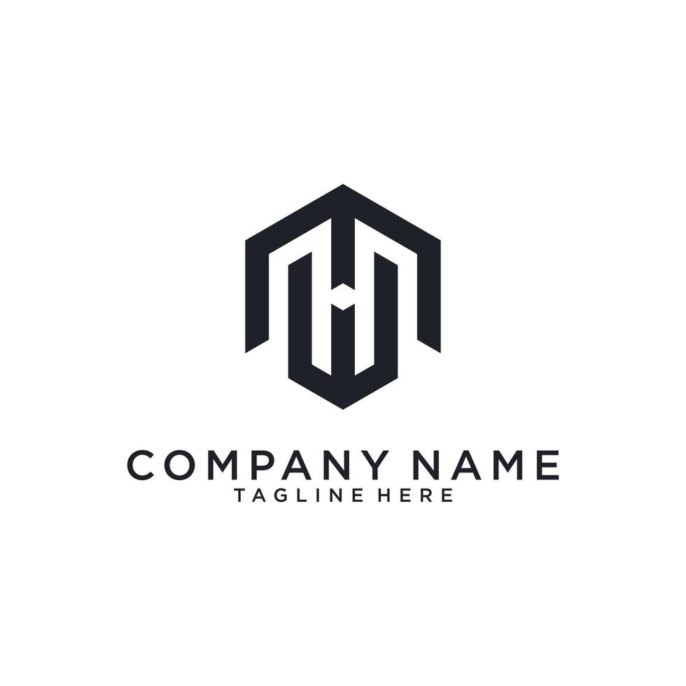MW or WM initial letter logo design. vector