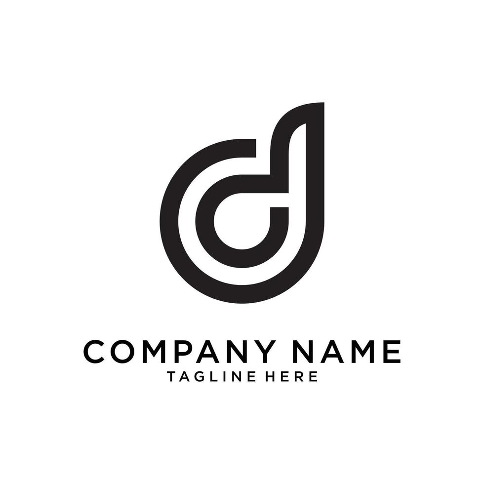D or DD letter logo design vector. vector