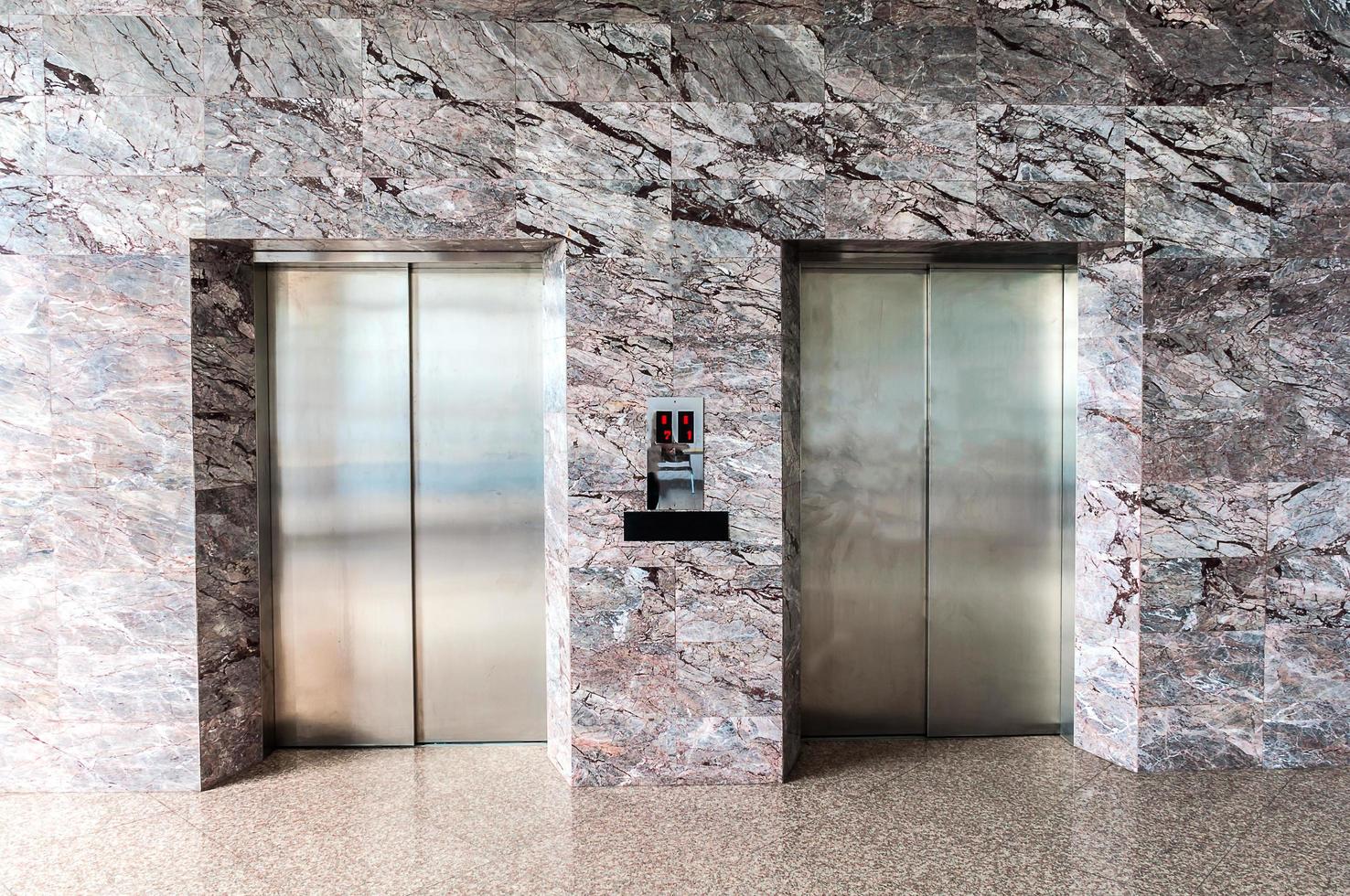 Elevator doors in a building photo