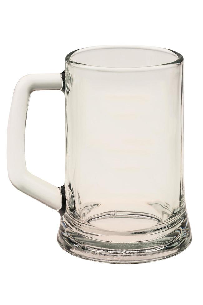 Empty glass of beer isolated over white photo