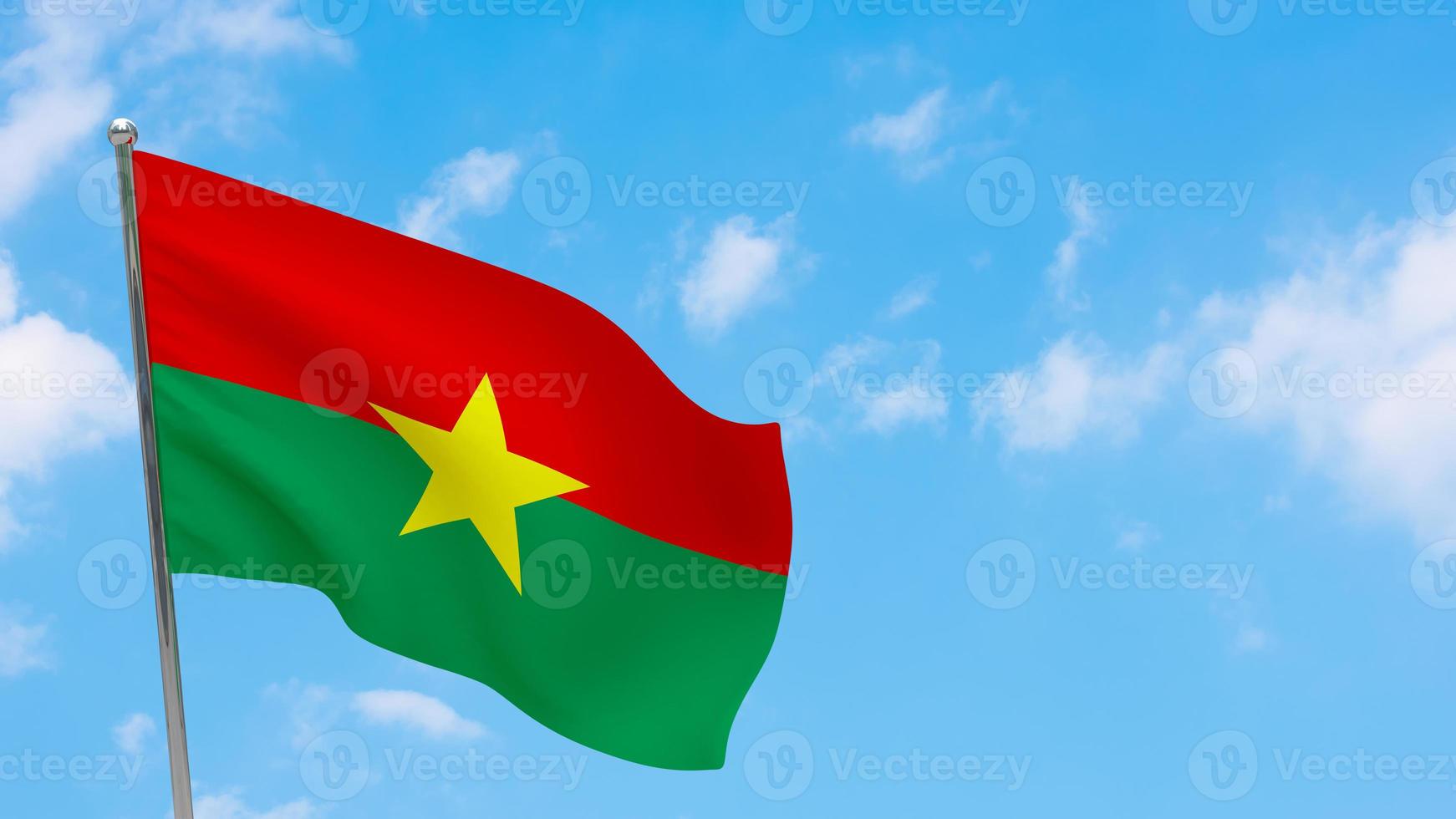 Burkina Faso flag on pole photo