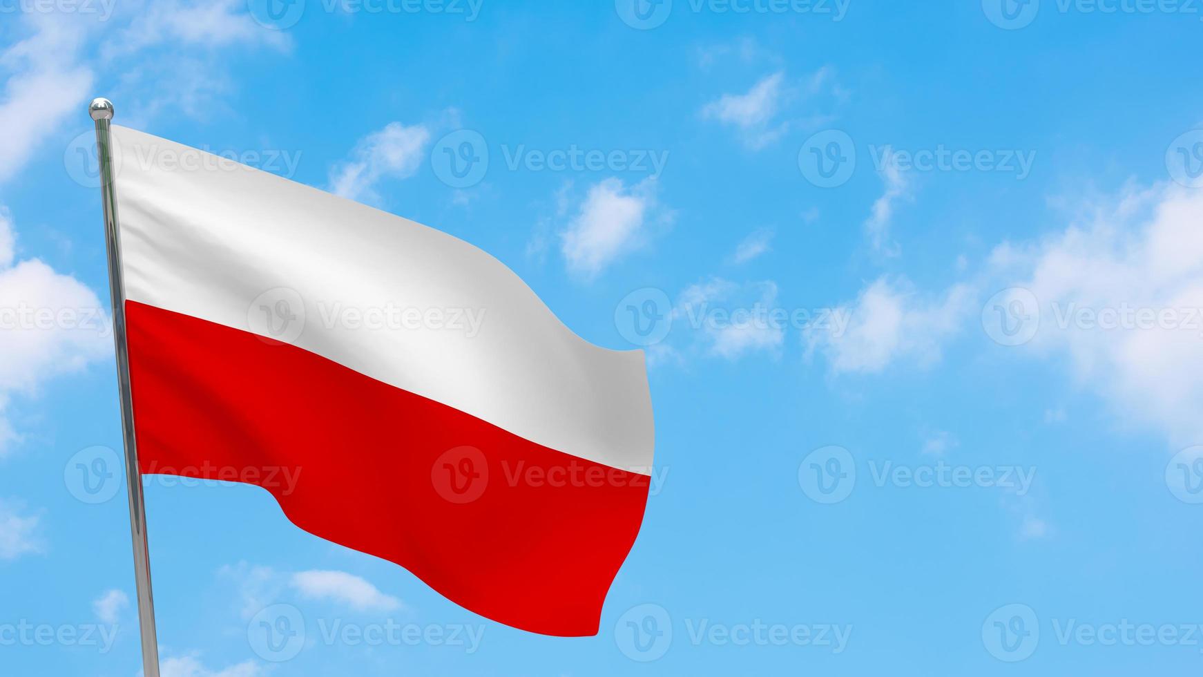 Poland flag on pole photo